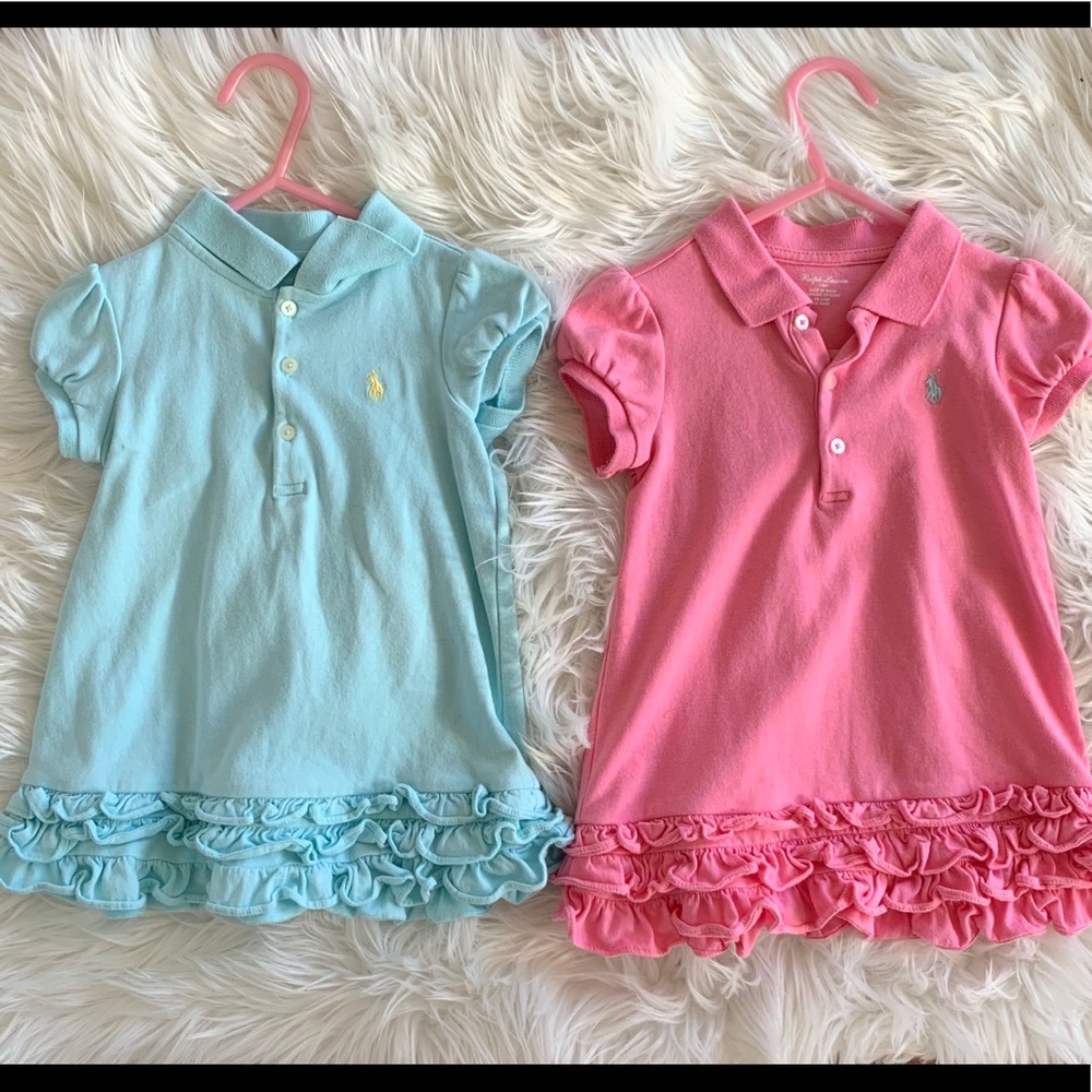 Two Baby Girl Ralph Lauren Polo Shirts Bundle